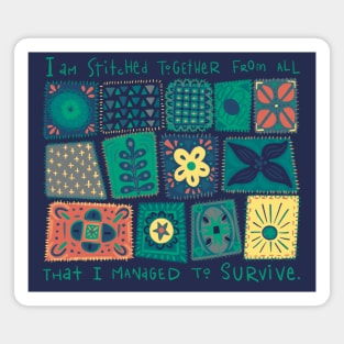 Patchwork Person - Teal Magnet